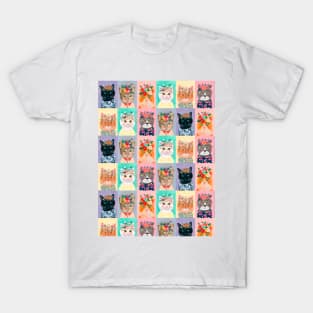 Cat Land Cute cats with flower crowns T-Shirt